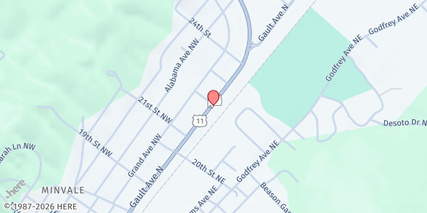 Map showing Marked for Life Ministries - Hope Center at 917 Godfrey Ave. S., Fort Payne, AL