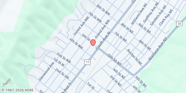 Map showing Salvation Army - Dekalb County at 450 Gault Ave. N., Fort Payne, AL