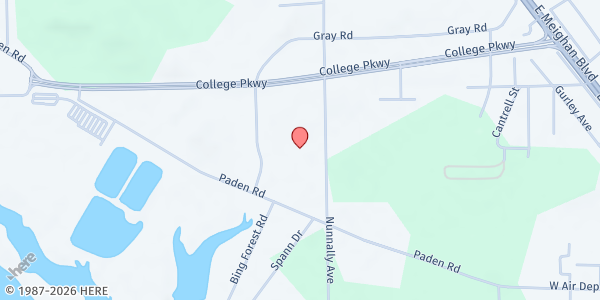 Map showing Gadsden Christian Fellowship at 719 Nunnally Ave., Gadsden, AL