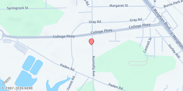 Map showing Gadsden Christian Fellowship at 719 Nunnally Ave, Gadsden, AL