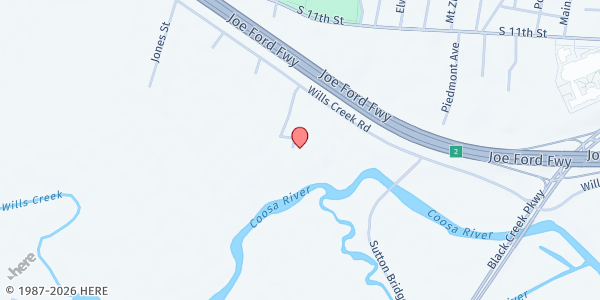 Map showing The Church at Wills Creek at 2730 Wills Creek Rd., Gadsden, AL