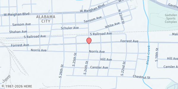 Map showing Way of the Cross at 101 N. 24th St., Gadsden, AL