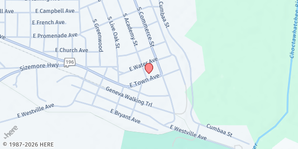 Map showing Christian Mission Centers at 801 E. Town Ave., Geneva, AL