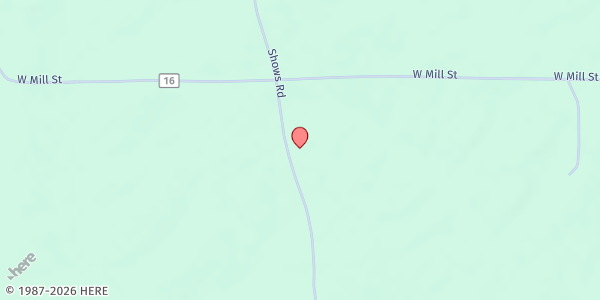 Map showing Long Creek Missionary Baptist Church at 3665 Shows Rd., Georgiana, AL