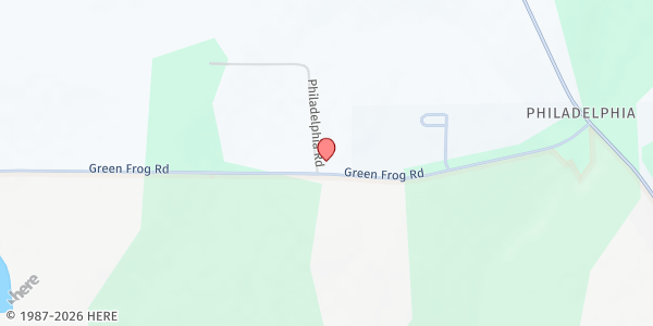 Map showing Philadelphia Baptist Church at 24 Philadelphia Rd., Gordon, AL