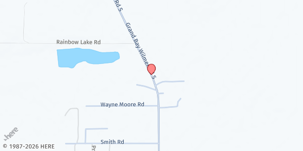 Map showing First Baptist Church of Grand Bay at 10170 Grand Bay Wilmer Rd., Grand Bay, AL