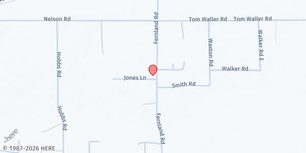 Map showing Little Rock AME Zion at 10010 Fernland Rd., Grand Bay, AL