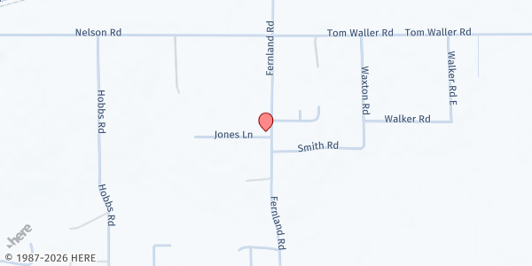 Map showing Little Rock AME Zion Church at 10010 Fernland Rd., Grand Bay, AL