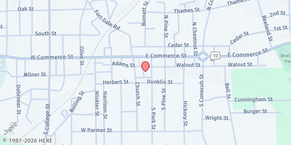 Map showing First Methodist Church - Joseph Ministries at 112 Adams St., Greenville, AL