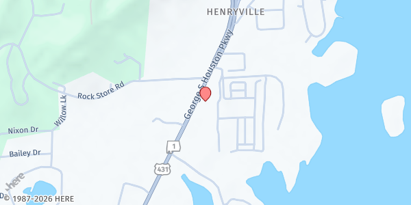 Map showing Lock Dwn Ranch Ministry and Outreach Program at 22294 US-431, Guntersville, AL