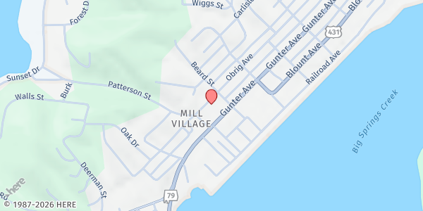 Map showing The Hope Center of Marshall County at 1912 Gunter Ave., Guntersville, AL