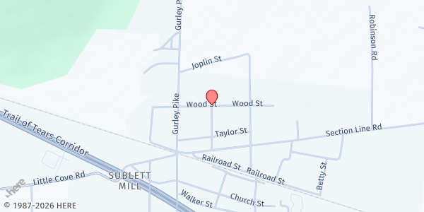Map showing Graces of Gurley at 201 Wood St., Gurley, AL