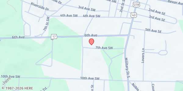 Map showing Marion-Winston Community Action at 372 7th Ave. SW, Hamilton, AL