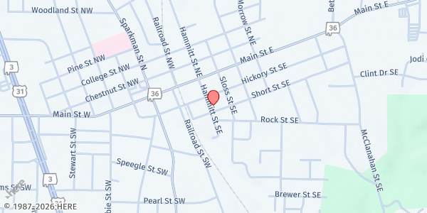 Map showing Good Samaritan - First MC of Hartselle at 210 Hickory St. SE., Hartselle, AL