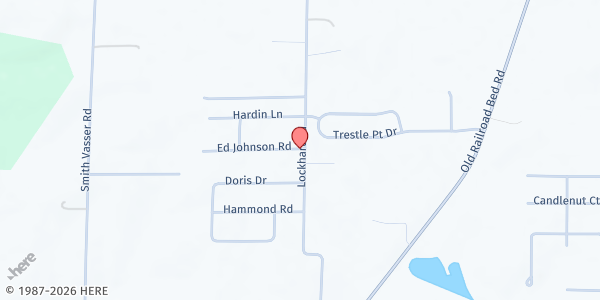 Map showing Harvest SDA Church at 348 Lockhart Rd., Harvest, AL
