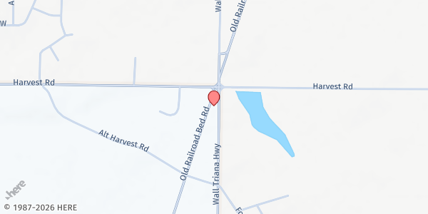 Map showing House of Harvest at 9144 Wall Triana Hwy., Harvest, AL