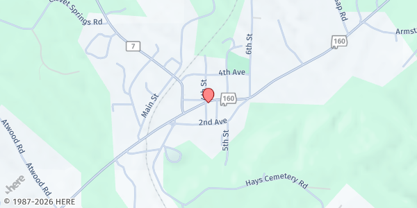 Map showing First Baptist Church Hayden at 5080 State Hwy 160, Hayden, AL