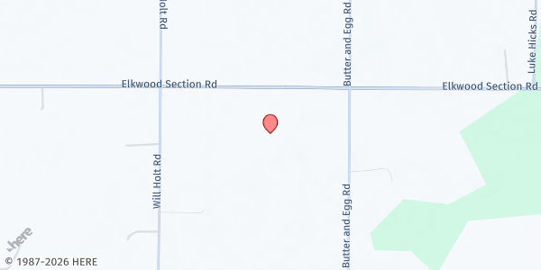 Map showing Bethlehem Baptist Church at 1936 Elkwood Section Rd., Hazel Green, AL