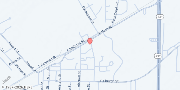 Map showing Greater Shiloh Baptist Church at 12 Martin Luther King Dr., Headland, AL