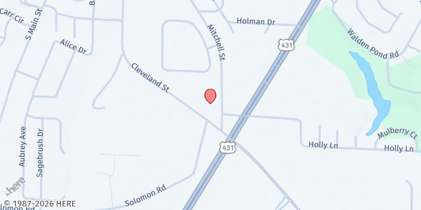 Map showing Overflowing Ministries at 810 Mitchell St., Headland, AL