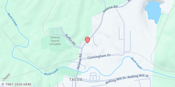 Map showing Mt. Pleasant Baptist Church at 5320 Helena Rd., Helena, AL