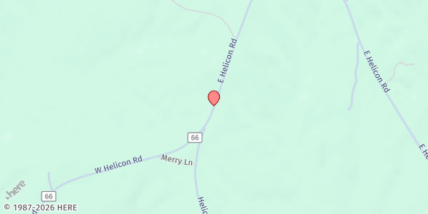 Map showing Helicon Missionary Baptist Church at 115 E. Helicon Rd., Helicon, AL