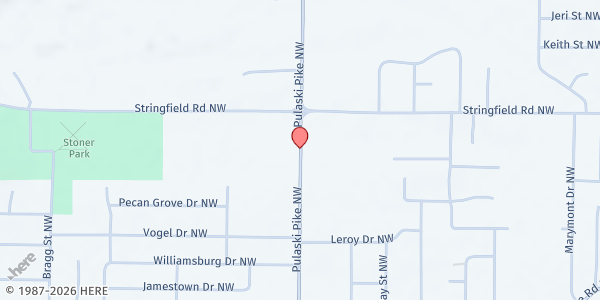 Map showing Faith Chapel at 3913 Pulaski Pike NW, Huntsville, AL