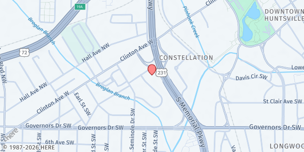 Map showing FBNA Market at 2000 Vernon Ave. SW., Huntsville, AL