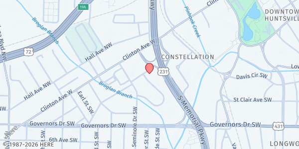 Map showing Food Bank of North Alabama - Distribution Location at Food Bank of North Alabama - Distribution Location, Huntsville, AL