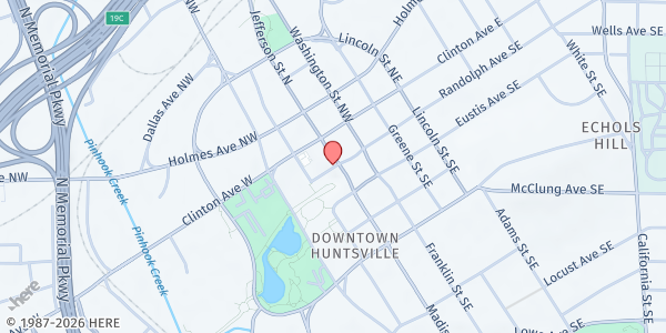 Map showing Lincoln Church of Christ Food Pantry at 1307 Meridian st., Huntsville, AL