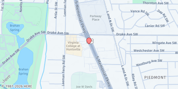 Map showing Manna House at 2300 Memorial Pkwy. SW., Huntsville, AL