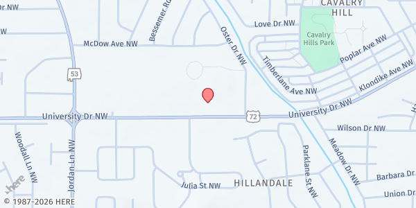 Map showing New Flower at 3156 University Drive, Huntsville, AL