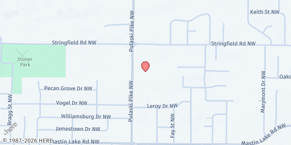 Map showing New Life SDA Church at 3912 Pulaski Pike NW, Huntsville, AL