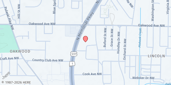 Map showing Prodigal Home Resource Center at 727 Arcadia Circle Suite E, Huntsville, AL