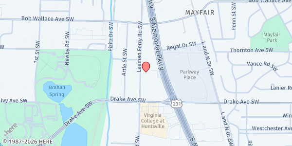 Map showing The Pantry at Shenanigans at 2650 Leeman Ferry Rd. SW, Huntsville, AL