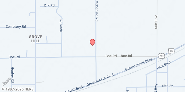 Map showing St. Elmo Elementary at 8666 McDonald Rd, Irvington, AL