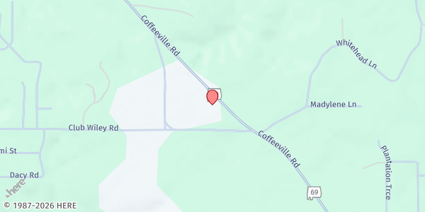 Map showing Lifeline Food Pantry at 2405 Coffeeville Rd., Jackson, AL