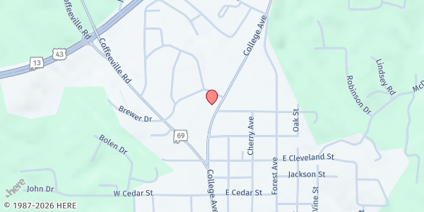Map showing Lifeline Outreach Ministries at 1206 College Ave, Jackson, AL