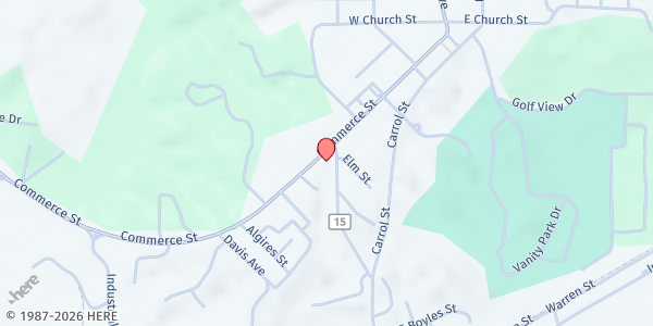Map showing Open Arms Community Outreach at 633 Commerce St., Jackson, AL