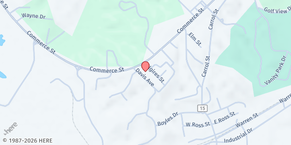 Map showing St. Union Baptist Church at 36454 Davis Ave., Jackson, AL