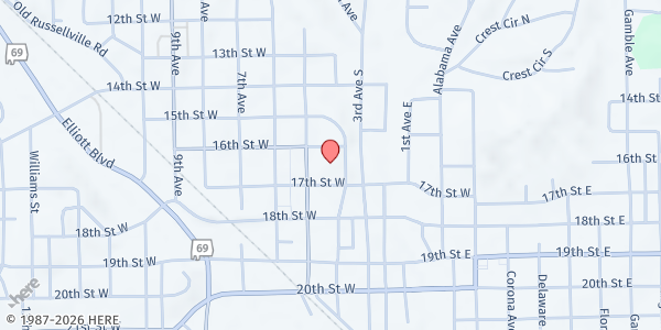Map showing Jasper Community Family Market at 1604 4th Ave., Jasper, AL