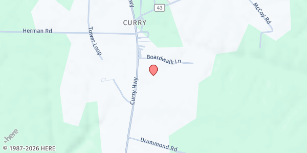 Map showing Mt. Vernon Baptist Church at 6450 Curry Hwy., Jasper, AL