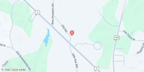 Map showing New Prospect Baptist Church at 770 AL-5, Jasper, AL