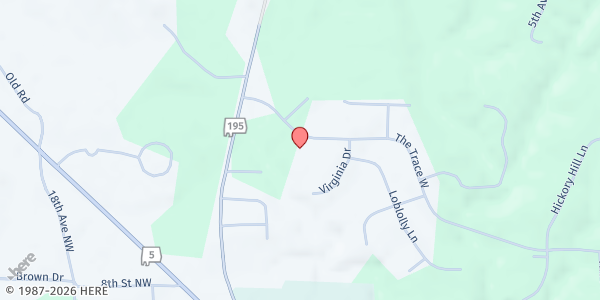 Map showing St. Mary's Episcopal Church at 801 The Trace W., Jasper, AL