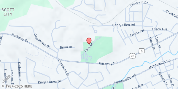 Map showing Leeds Outreach at 1000 Park Dr., Leeds, AL