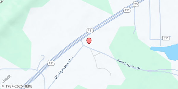 Map showing Slackland Baptist Mobile Pantry - Leesburg at 75 County Rd. 20, Leesburg, AL