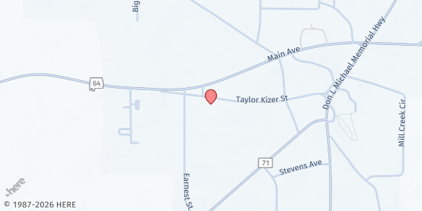 Map showing FBC Lexington at 301 Taylor Kizer Street, Lexington, AL