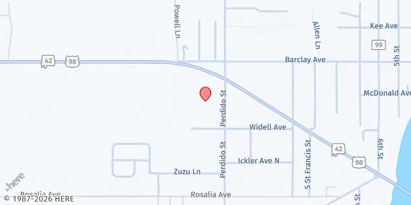 Map showing Shepherd of the Bay Lutheran Church at 12851 N. Perdido St., Lillian, AL