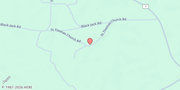 Map showing St. Thomas AME Church at 323 St Thomas Church Rd., Lower Peach Tree, AL