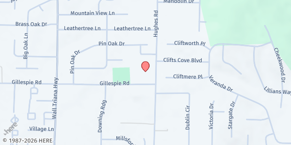 Map showing Asbury Church at 980 Hughes Rd., Madison, AL